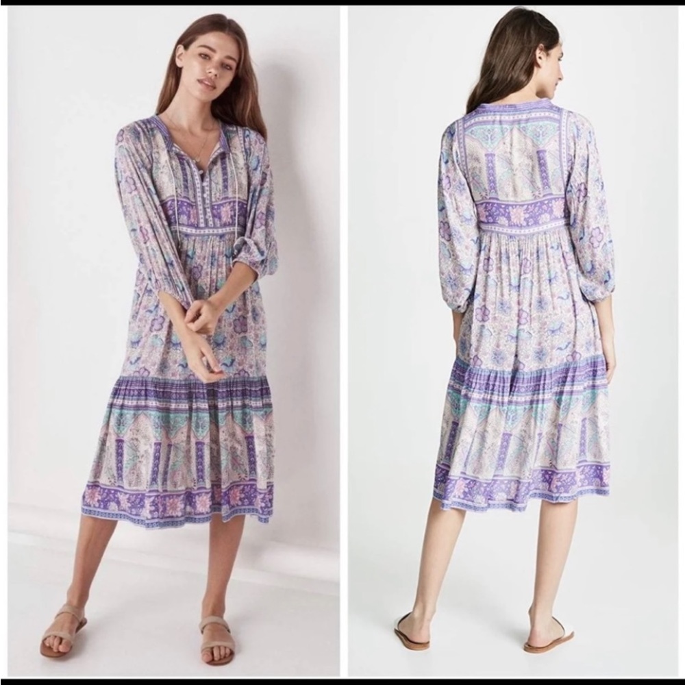 Spell Purple and Blue Midi Dress